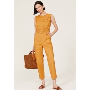 Thakoon Collective Yellow Asymmetrical Jumpsuit Yellow Gold Sleeveless Size 2